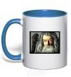 Mug with a colored handle Gandalf royal-blue фото