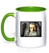 Mug with a colored handle Gandalf kelly-green фото