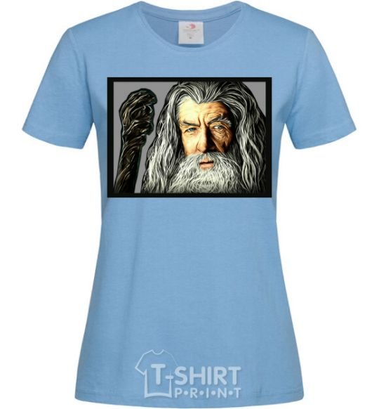 Women's T-shirt Gandalf sky-blue фото
