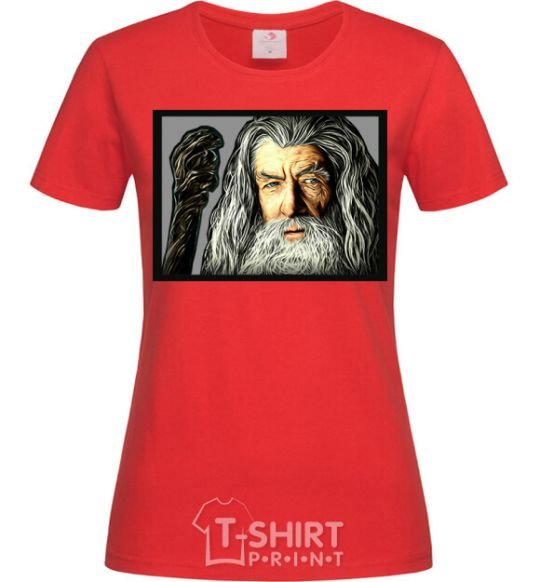 Women's T-shirt Gandalf red фото