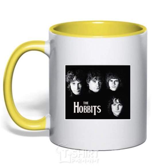 Mug with a colored handle The Hobbits yellow фото
