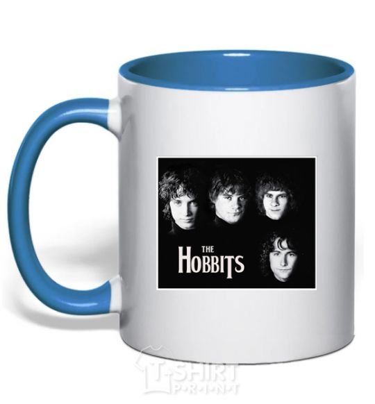 Mug with a colored handle The Hobbits royal-blue фото