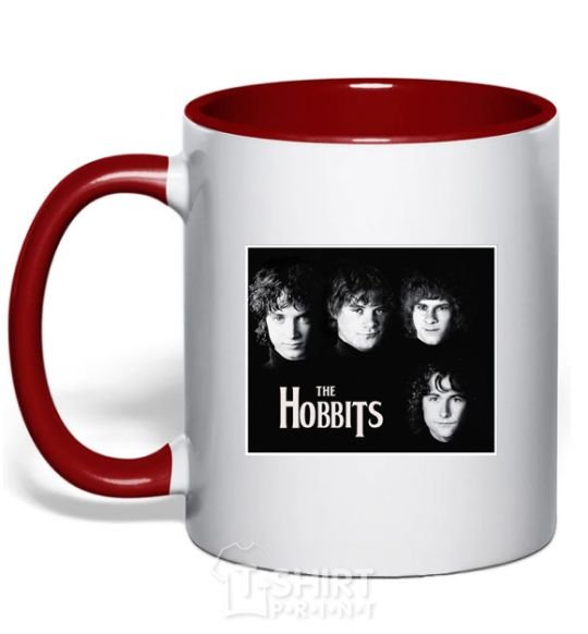 Mug with a colored handle The Hobbits red фото