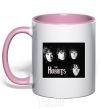 Mug with a colored handle The Hobbits light-pink фото