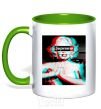 Mug with a colored handle Supreme Monro kelly-green фото