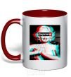 Mug with a colored handle Supreme Monro red фото