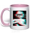 Mug with a colored handle Supreme Monro light-pink фото