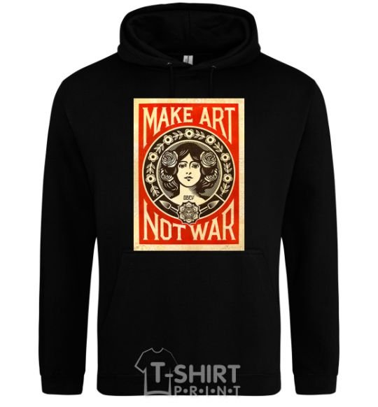 Мужская толстовка (худи) OBEY Make art not war Черный фото