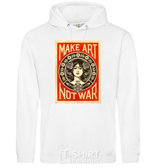 Men`s hoodie OBEY Make art not war White фото