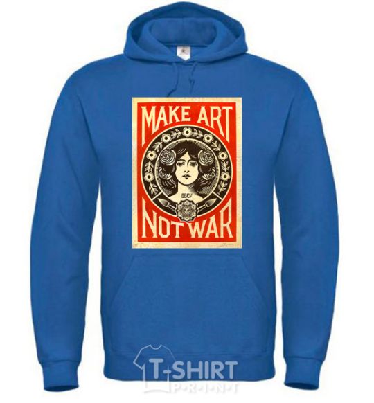 Men`s hoodie OBEY Make art not war royal фото