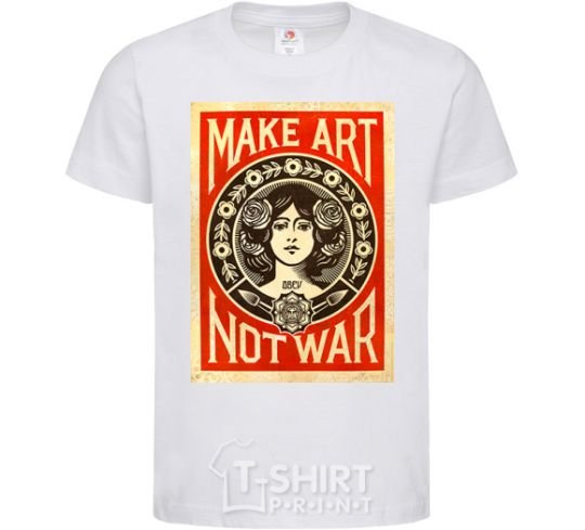 Детская футболка OBEY Make art not war Белый фото