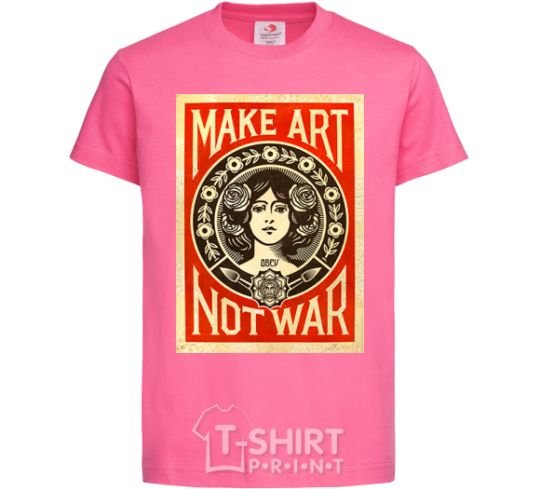 Детская футболка OBEY Make art not war Ярко-розовый фото