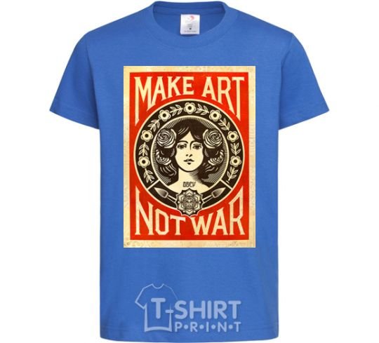 Детская футболка OBEY Make art not war Ярко-синий фото