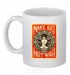 Ceramic mug OBEY Make art not war White фото