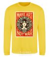 Sweatshirt OBEY Make art not war yellow фото