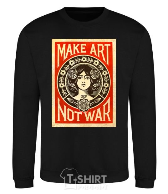 Sweatshirt OBEY Make art not war black фото