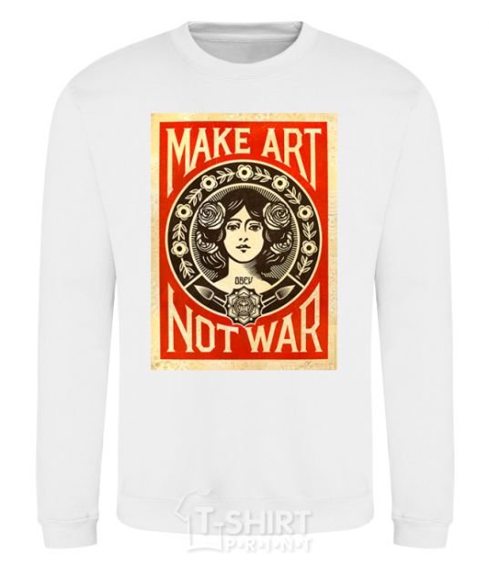 Sweatshirt OBEY Make art not war White фото