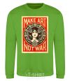 Свитшот OBEY Make art not war Лаймовый фото