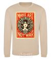 Свитшот OBEY Make art not war Песочный фото