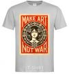 Men's T-Shirt OBEY Make art not war grey фото