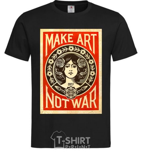 Men's T-Shirt OBEY Make art not war black фото