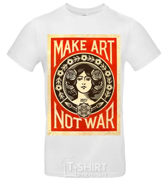 Мужская футболка OBEY Make art not war Белый фото