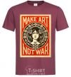 Men's T-Shirt OBEY Make art not war burgundy фото