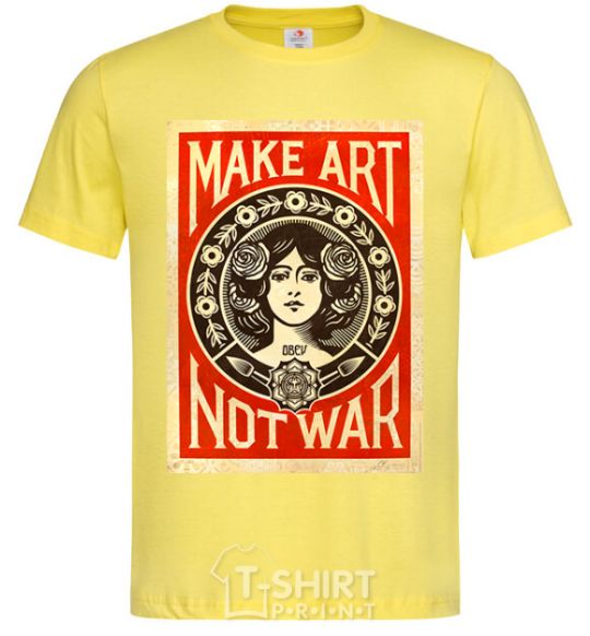 Men's T-Shirt OBEY Make art not war cornsilk фото