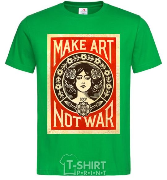 Мужская футболка OBEY Make art not war Зеленый фото