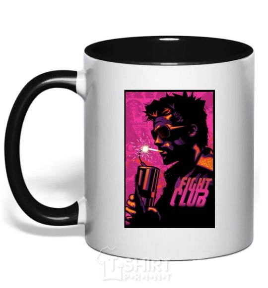 Mug with a colored handle Fight Club bomb black фото