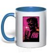 Mug with a colored handle Fight Club bomb royal-blue фото