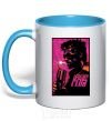 Mug with a colored handle Fight Club bomb sky-blue фото