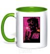 Mug with a colored handle Fight Club bomb kelly-green фото