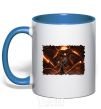 Mug with a colored handle You won't pass royal-blue фото