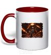 Mug with a colored handle You won't pass red фото