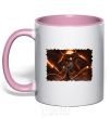 Mug with a colored handle You won't pass light-pink фото