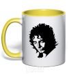 Mug with a colored handle Frodo yellow фото