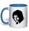 Mug with a colored handle Frodo royal-blue фото