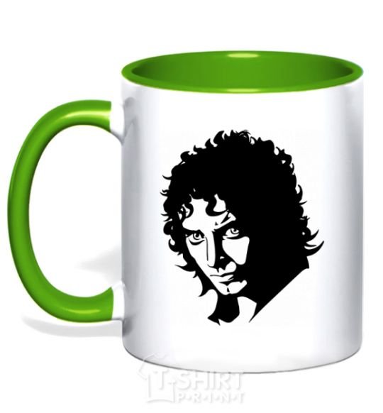 Mug with a colored handle Frodo kelly-green фото