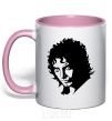 Mug with a colored handle Frodo light-pink фото