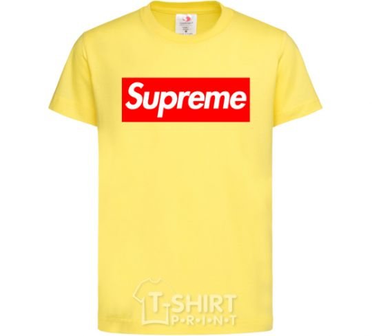 Kids T-shirt Supreme logo cornsilk фото