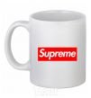 Чашка керамическая Supreme logo Белый фото