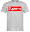 Men's T-Shirt Supreme logo grey фото