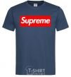 Men's T-Shirt Supreme logo navy-blue фото