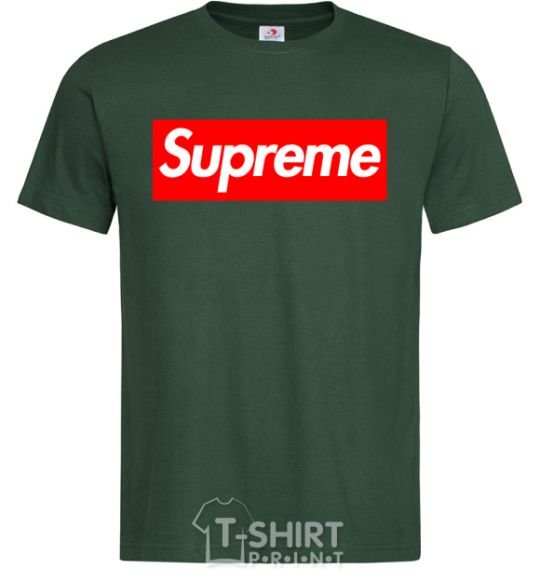 Men's T-Shirt Supreme logo bottle-green фото