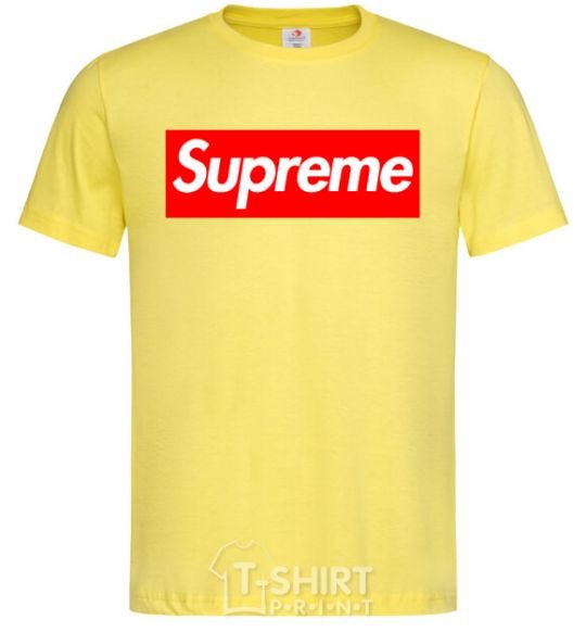 Men's T-Shirt Supreme logo cornsilk фото