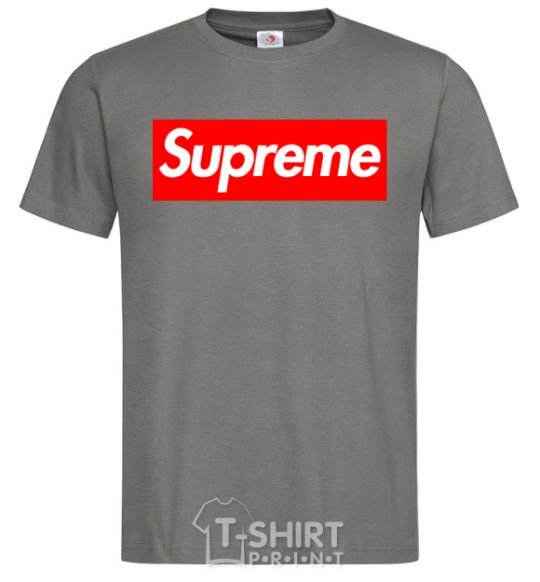 Men's T-Shirt Supreme logo dark-grey фото