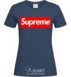 Женская футболка Supreme logo Темно-синий фото