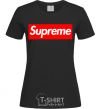 Women's T-shirt Supreme logo black фото