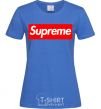 Women's T-shirt Supreme logo royal-blue фото